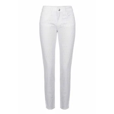 Dolcezza White Rhinestone Front Jeans