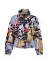 Dolcezza Women's Double Oo Zip Front Jacket In Multi In Blue