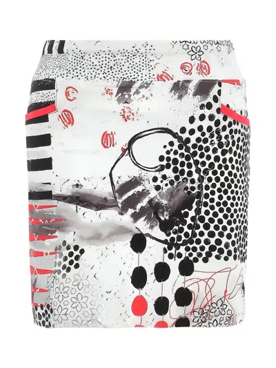 Dolcezza Women's Knit Skort In Red/black/white In Multi