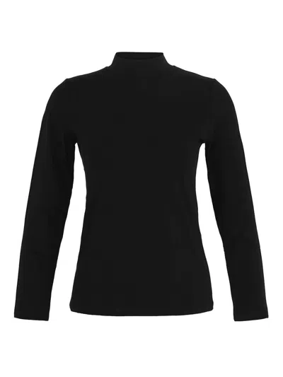Dolcezza Women's Mock Neck Long-sleeved Top In Black