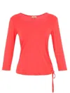 Dolcezza Women's Ruched Side Tie Top In Red In Red