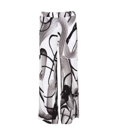 Dolcezza Women's Swirl Print Pants In Black/white In Gray
