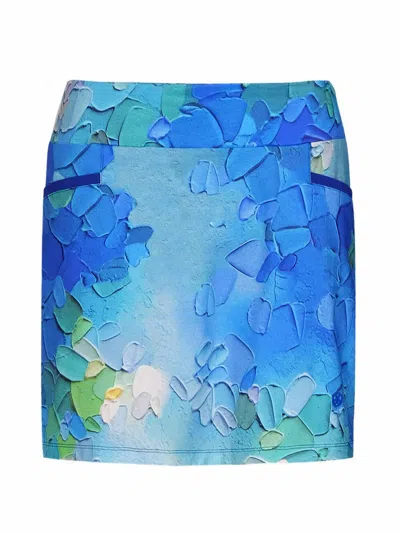 Dolcezza Women's Wear 2 Ways Skirt In Blue Multi