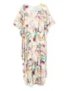 Dolci Follie Marble-print Kaftan Dress In Green