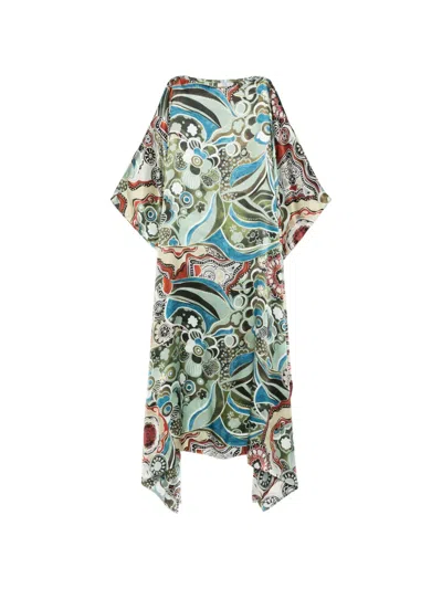 Dolci Follie Mixed Pattern Maxi Kaftan In Multi