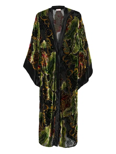 Dolci Follie Silk-velvet Crystal-embellished Coat In Black