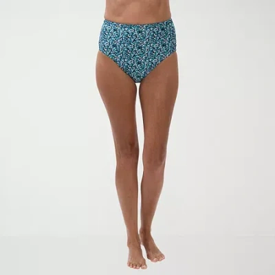 Dolfin Aquashape Women's High Waisted Brief Womens Brief Bikini Swimsuit Bottom In Green