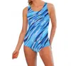Dolfin Cascade Power Back One Piece In Turquoise In Blue