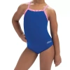 Dolfin Little Girls Easy-on + Easy-off One Piece Swimsuit In Blue