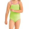 Dolfin Little Girls Easy-on + Easy-off One Piece Swimsuit In Green