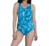 Dolfin Mariposa Zip Up Racerback One Piece In Teal In Blue