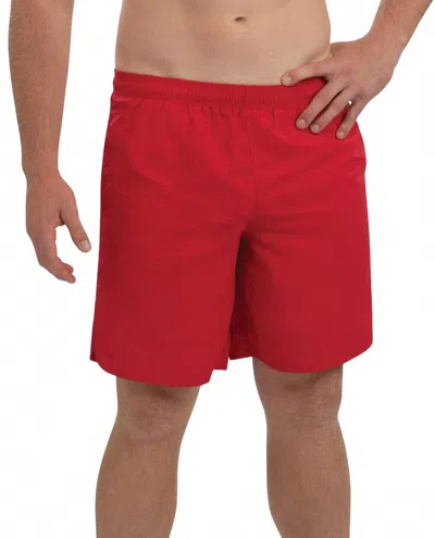 Dolfin Solid Chlorine Resistant Swim Trunks In Red