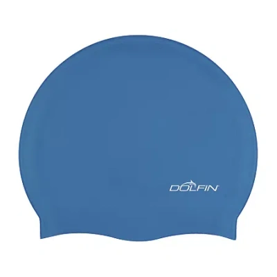 Dolfin Solid Silicone Swim Cap In Blue