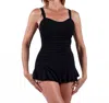 Dolfin Sweetheart One Piece Swimdress - Plus In Black In Black