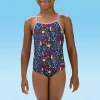 Dolfin Toddler Girls Easy-on + Easy-off One Piece Swimsuit In Blue