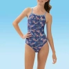 Dolfin Uglies Women's Print V-2 Back 1-piece Womens One Piece Swimsuit In Blue
