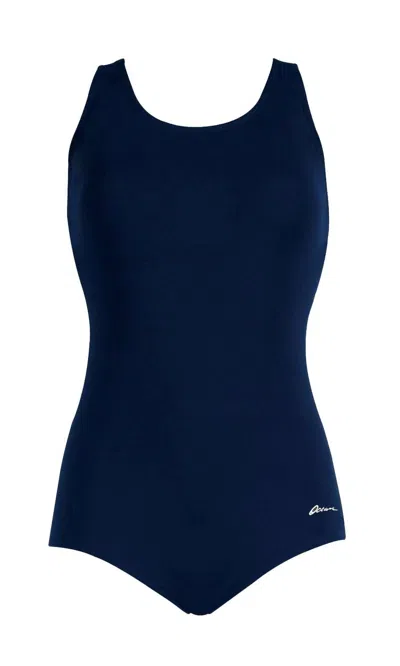 Dolfin Women's Aquashape Conservative Lap Suit In Navy In Blue
