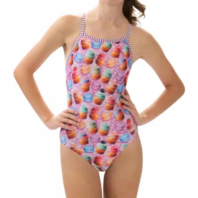Dolfin Women's V-back One Piece Swimsuit In Bon Appetit In Multi