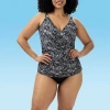 Dolfin Womens Easy-on + Easy-off Leaf One Piece Swimsuit In Multi
