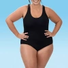 Dolfin Womens Easy-on + Easy-off One Piece Swimsuit In Black