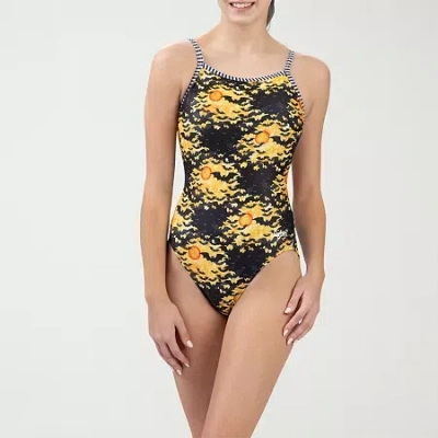 Dolfin Womens Juniors Plus Full Coverage One Piece Swimsuit In Multi