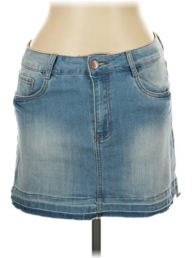 Pre-owned Dollhouse Denim Skirt In Blue