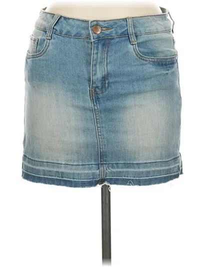 Pre-owned Dollhouse Denim Skirt In Blue