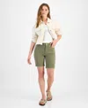 Dollhouse Juniors' High-rise Frayed Bermuda Shorts