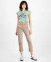 Dollhouse Juniors' High-rise Straight-leg Jeans In Dusty Taupe