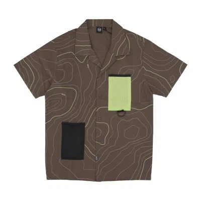 Dolly Noire Dune Bowling Shirt Men's Short Sleeve Shirt Brown