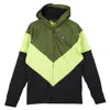 Dolly Noire Flight Men's Zip Hoodie In Nero/verde Lime