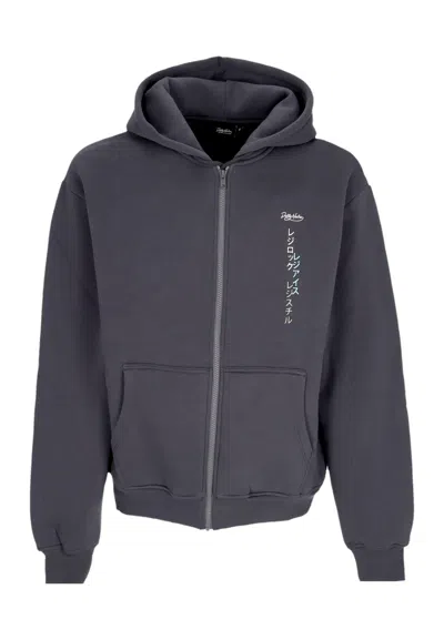 Dolly Noire Hoodie Zip Man Regi Zip Hoodie Teal In Gray
