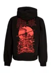Dolly Noire Men's Hoodie Miyamoto Musashi Outline Hoodie Black In Black