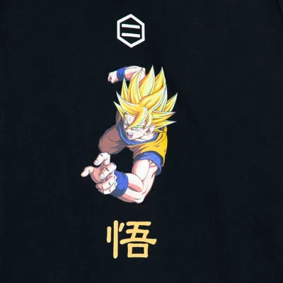 Dolly Noire Men's Lightweight Hooded Zip Sweatshirt Goku Super Saiyan Zip Hoodie Black