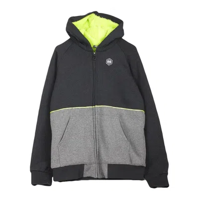 Dolly Noire Men's Painting Zip Hoodie In Black/fluo Green/grey