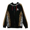 Dolly Noire Men's Safari Black Zip Hoodie In Black