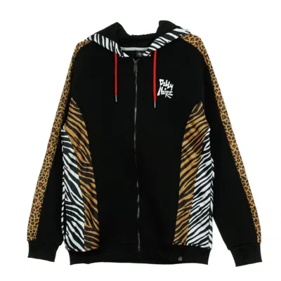 Dolly Noire Men's Safari Black Zip Hoodie