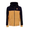 Dolly Noire Men's Section Insert Zip Hoodie Black/khaki In Black/khaki