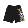 Dolly Noire Men's Short Tracksuit Pants Desert Skull Sweatshorts Black