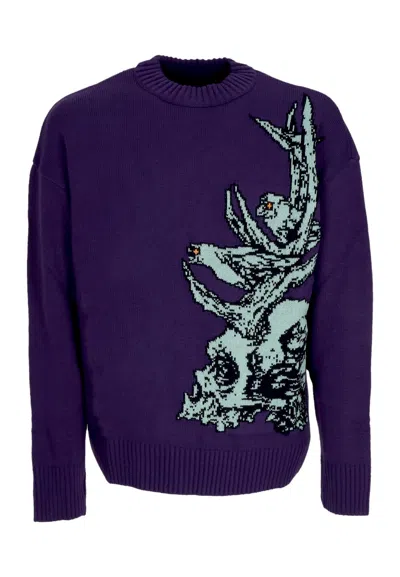 Dolly Noire Men's Sweater Druid Skull Sweater Purple Dust