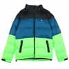 Dolly Noire Men's Techno Padded Jacket Black/petroleum/fluo Green In Black/petroleum/fluo Green