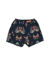Dolly Noire Men's Traditional Batik Swimshorts Black/multi