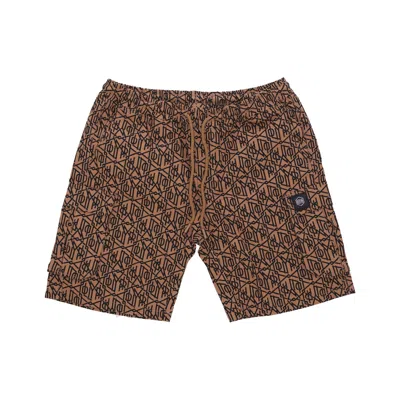 Dolly Noire Monogram Dlynr Cargo Easyshorts Men's Shorts Beige In Brown