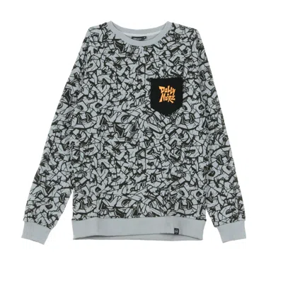 Dolly Noire Rocks Pattern Crew Neck Men's Sweatshirt Grey/black In Multi