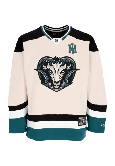 Dolly Noire Type Hockey Man Goat Hockey Crewneck Beige In Neutral