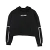 Dolly Noire Women's Lightweight Cropped Hoodie Globe Crop Hoodie Black In Black