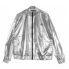 Dolly Noire Women's Tracksuit Jacket Silver Chrome Zip Silver In Silver