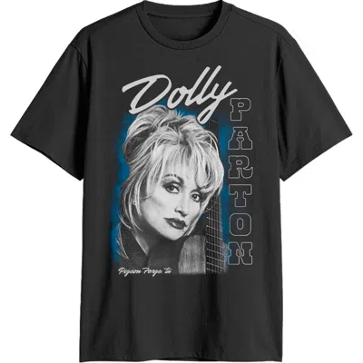 Dolly Parton Guitar Portrait Short Sleeve Graphic T-shirt In Black