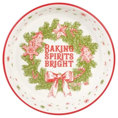 Dolly Parton Holly Dolly "baking Spirits Bright" Pie Plate In White