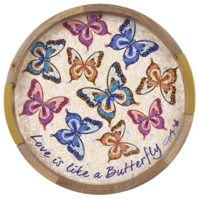 Dolly Parton Jeweled Mosaic Lazy Susan In Brown